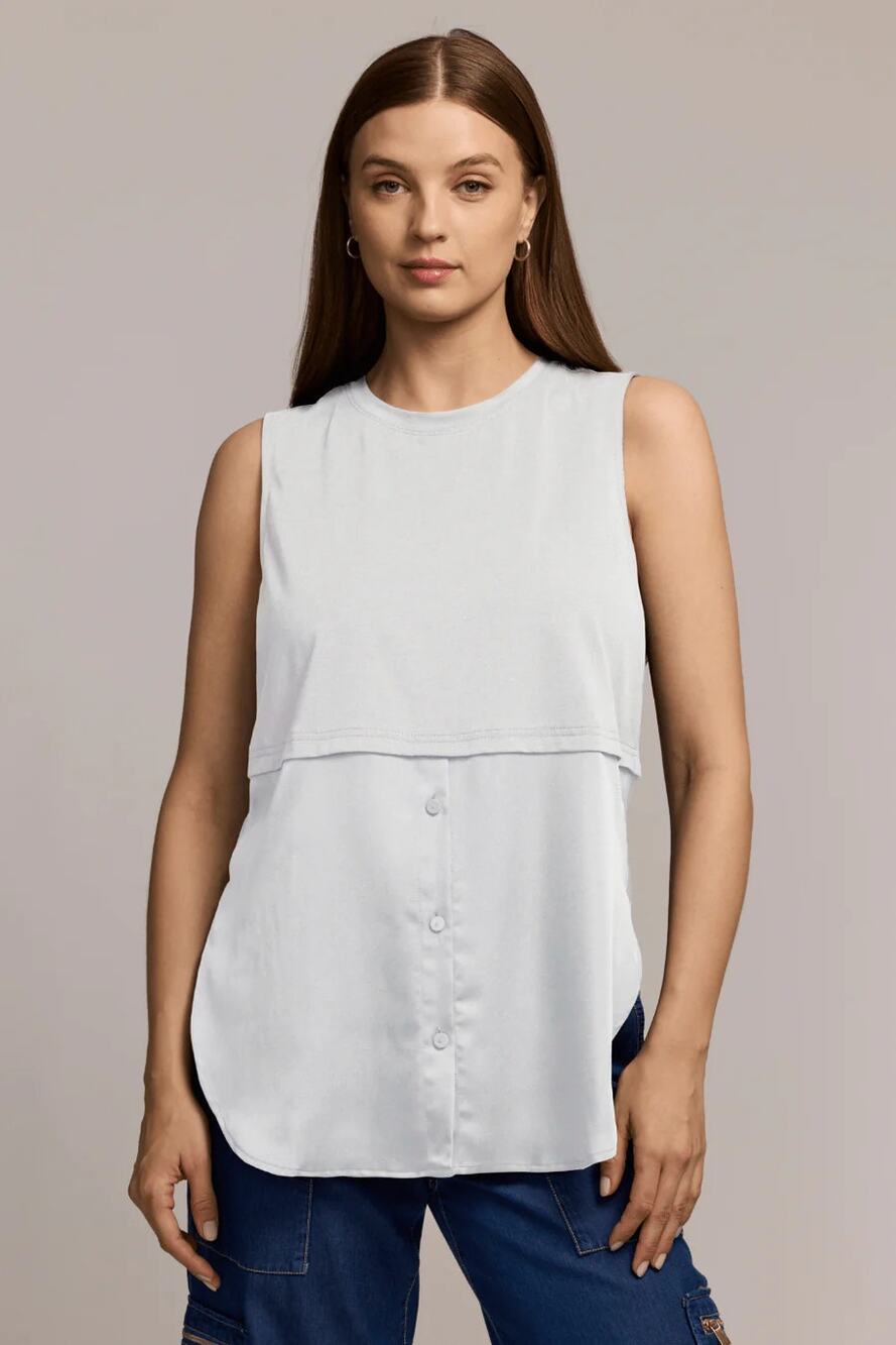 ME+EM Sleeveless Blouse Top Women’s Size 12 White Button Front Casual